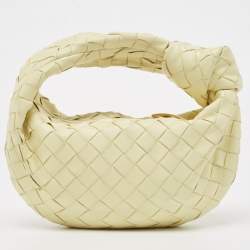 Pre Owned حقيبة هوبو بوتيغا فينيتا ميني جودي جلد إنترشياتو أصفر فاتح