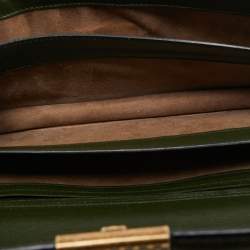 Pre Owned Bottega Veneta Green Intrecciato Leather Top Handle Bag