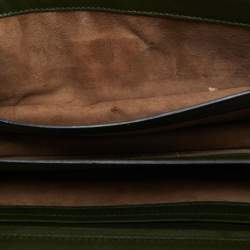 Pre Owned Bottega Veneta Green Intrecciato Leather Top Handle Bag
