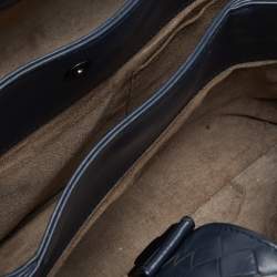 مملوكة مسبقًا Bottega Veneta Blue Intrecciato Leather Small Roma Tote