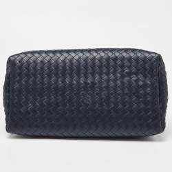 مملوكة مسبقًا Bottega Veneta Blue Intrecciato Leather Small Roma Tote