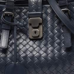 مملوكة مسبقًا Bottega Veneta Blue Intrecciato Leather Small Roma Tote
