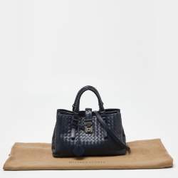 مملوكة مسبقًا Bottega Veneta Blue Intrecciato Leather Small Roma Tote
