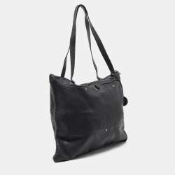Pre Owned Bottega Veneta Black Leather Tote