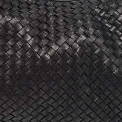 Pre Owned Bottega Veneta Black Intrecciato Leather Large Belly Hobo