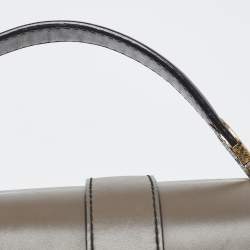 Pre Owned Bottega Veneta Dark Beige Leather Medium Piazza Top Handle Bag