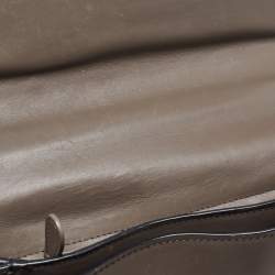 Pre Owned Bottega Veneta Dark Beige Leather Medium Piazza Top Handle Bag