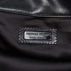 Bottega Veneta Black Leather Front Pocket Satchel
