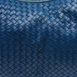 Pre Owned حقيبة هوبو بوتيغا فينيتا بيلي جلد إنترشياتو أزرق كبيرة