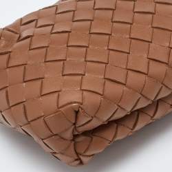 Pre Owned Bottega Veneta Brown Intrecciato Leather Phone Bag