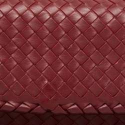 Pre Owned Bottega Veneta Red Intrecciato Leather Small Olimpia Shoulder Bag