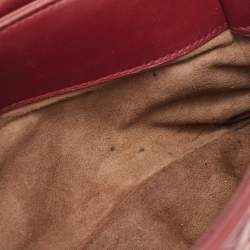 Pre Owned Bottega Veneta Red Intrecciato Leather Small Olimpia Shoulder Bag