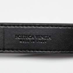 Pre Owned Bottega Veneta Black Intrecciato Leather Mini Cassette Belt Bag