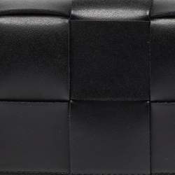 Pre Owned Bottega Veneta Black Intrecciato Leather Mini Cassette Belt Bag