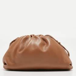 Pre Owned Bottega Veneta Brown Leather Mini The Pouch Bag