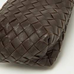 Pre Owned Bottega Veneta Brown Intrecciato Leather Phone Bag