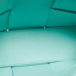 Pre Owned Bottega Veneta Aqua Green Intrecciato Leather Candy Arco Tote
