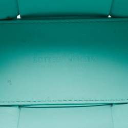 Pre Owned Bottega Veneta Aqua Green Intrecciato Leather Candy Arco Tote