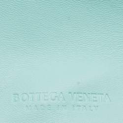 Pre Owned Bottega Veneta Aqua Green Intrecciato Leather Candy Arco Tote