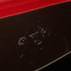 Pre Owned Bottega Veneta Red Intrecciato Leather Flap Continental Wallet