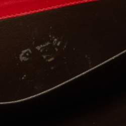 Pre Owned Bottega Veneta Red Intrecciato Leather Flap Continental Wallet