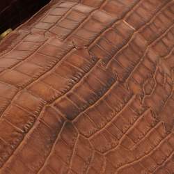 مملوكة مسبقًا Bottega Veneta Brown Crocodile Side Pockets Satchel