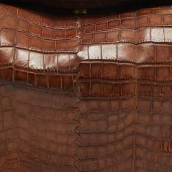 مملوكة مسبقًا Bottega Veneta Brown Crocodile Side Pockets Satchel