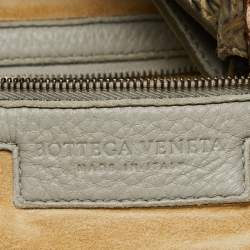 Pre Owned Bottega Veneta Grey Intrecciato Leather and Alligator Oversized Hobo