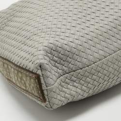 Pre Owned Bottega Veneta Grey Intrecciato Leather and Alligator Oversized Hobo