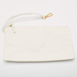 Pre Owned Bottega Veneta White Intrecciato Leather Arco Tote