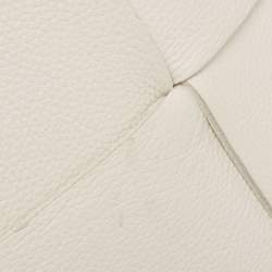 Pre Owned Bottega Veneta White Intrecciato Leather Arco Tote