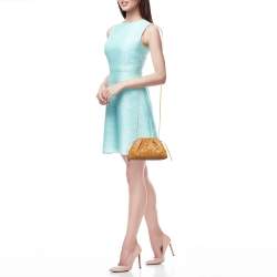 Pre Owned Bottega Veneta Tan Intrecciato Leather Mini The Pouch Bag