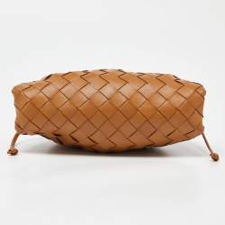 Pre Owned Bottega Veneta Tan Intrecciato Leather Mini The Pouch Bag