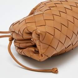 Pre Owned Bottega Veneta Tan Intrecciato Leather Mini The Pouch Bag