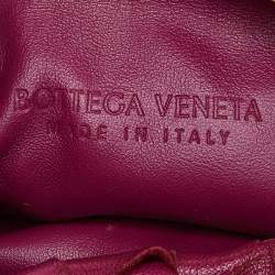Pre Owned Bottega Veneta Magenta Intrecciato Leather Mini Jodie Hobo