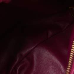 Pre Owned Bottega Veneta Magenta Intrecciato Leather Mini Jodie Hobo