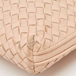 Pre Owned Bottega Veneta Peach Intrecciato Leather Nodini Crossbody Bag