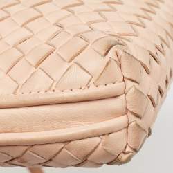 Pre Owned Bottega Veneta Peach Intrecciato Leather Nodini Crossbody Bag