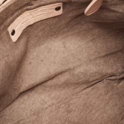 Pre Owned Bottega Veneta Peach Intrecciato Leather Nodini Crossbody Bag