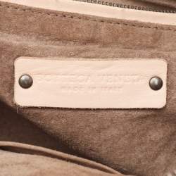 Pre Owned Bottega Veneta Peach Intrecciato Leather Nodini Crossbody Bag