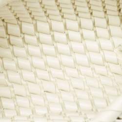 Pre Owned Bottega Veneta White Intrecciato Leather Structure Clutch