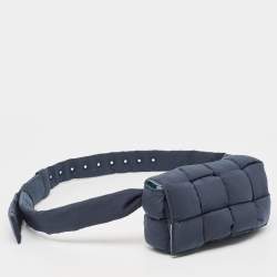 Bottega Veneta Navy Blue Padded Tech Fabric Cassette Belt Bag