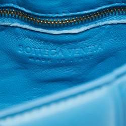 Bottega Veneta Blue Intrecciato Leather Cassette Padded Chain Bag