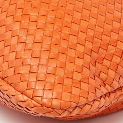 مملوكة مسبقًا Bottega Veneta Orange Intrecciato Leather Veneta Hobo