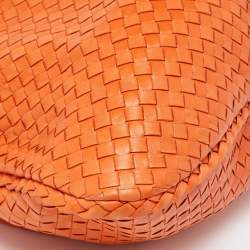 مملوكة مسبقًا Bottega Veneta Orange Intrecciato Leather Veneta Hobo