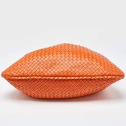 مملوكة مسبقًا Bottega Veneta Orange Intrecciato Leather Veneta Hobo