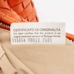 مملوكة مسبقًا Bottega Veneta Orange Intrecciato Leather Veneta Hobo