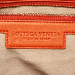 مملوكة مسبقًا Bottega Veneta Orange Intrecciato Leather Veneta Hobo