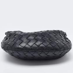 Pre Owned Bottega Veneta Black Intrecciato Leather Mini Jodie Hobo
