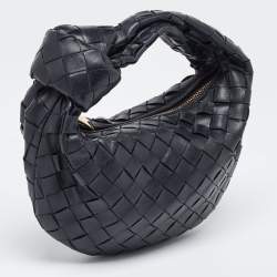 Pre Owned Bottega Veneta Black Intrecciato Leather Mini Jodie Hobo